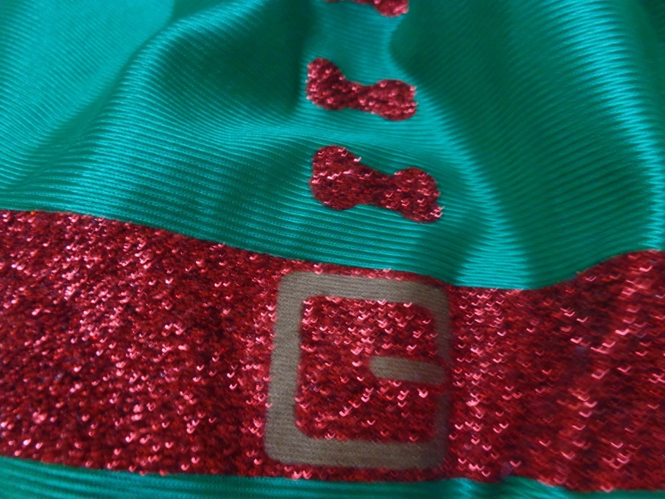 2 PC CHRISTMAS GREEN & RED HOLIDAY ELF PUPPY DOG COSTUME OUTFIT COSTUME - Image 2 of 4