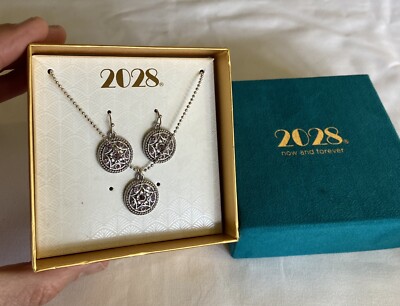 2028 Now Forever BRAND CRYSTAL NECKLACE and EARRINGS SET JEWELRY