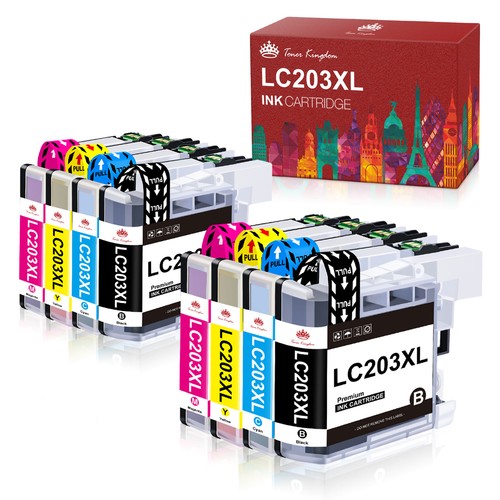 8 Printer Ink cartridge for Brother LC203 LC201 MFC-J460DW MFC-J480DW MFC-J485DW
