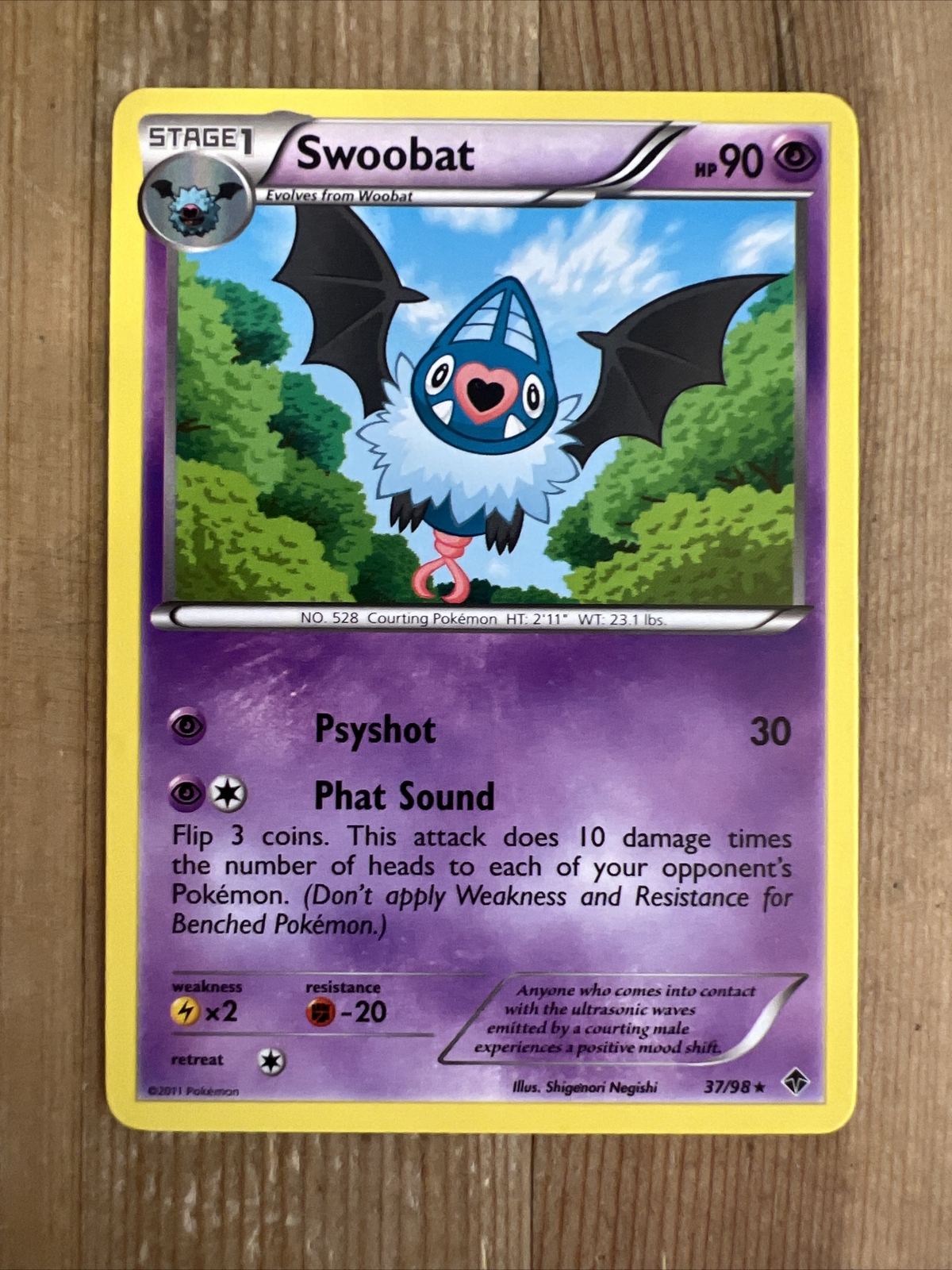 Swoobat - 37/98 - Rare NM, English Pokemon Emerging Powers