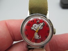 Vintage 1958 Snoopy Peanuts Red Mystery Dial Mechanical Wristwatch