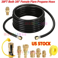 20FT Both 3/8" Female Flare Propane Hose,3/8 Inch LP Gas Disconnect Fittings Kit