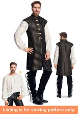 SEWING PATTERN Mens Costume Shirt Tabard Knight Renaissance Medieval Magic 6399