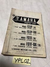 Yamaha 50 FS1P FS1P-DX 1J5 FS1F FS1F-DX 599  1976 catalogue pièces détachées