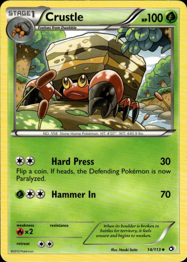 Crustle 14/113 Uncommon Legendary Treasures Pokemon Lightly Played