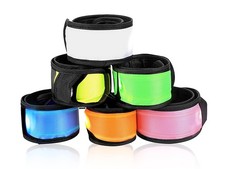 Pack of 6 LED Light Up Band Slap Bracelets Night Safety Wrist Band for 6 pcs
