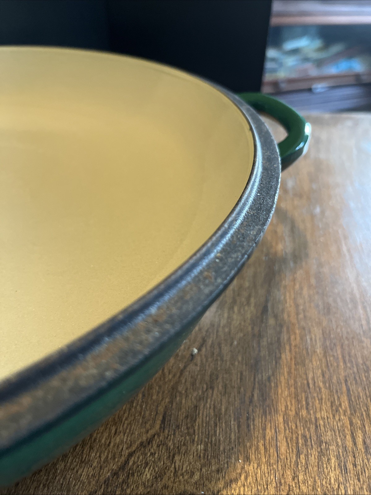 Le Crueset Dark Green Round Casserole #30 3.5 Qt. With Handles And Lid
