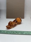 Vintage Arte Murano ICET Amber Art Glass Dog Figurine Hand Blown
