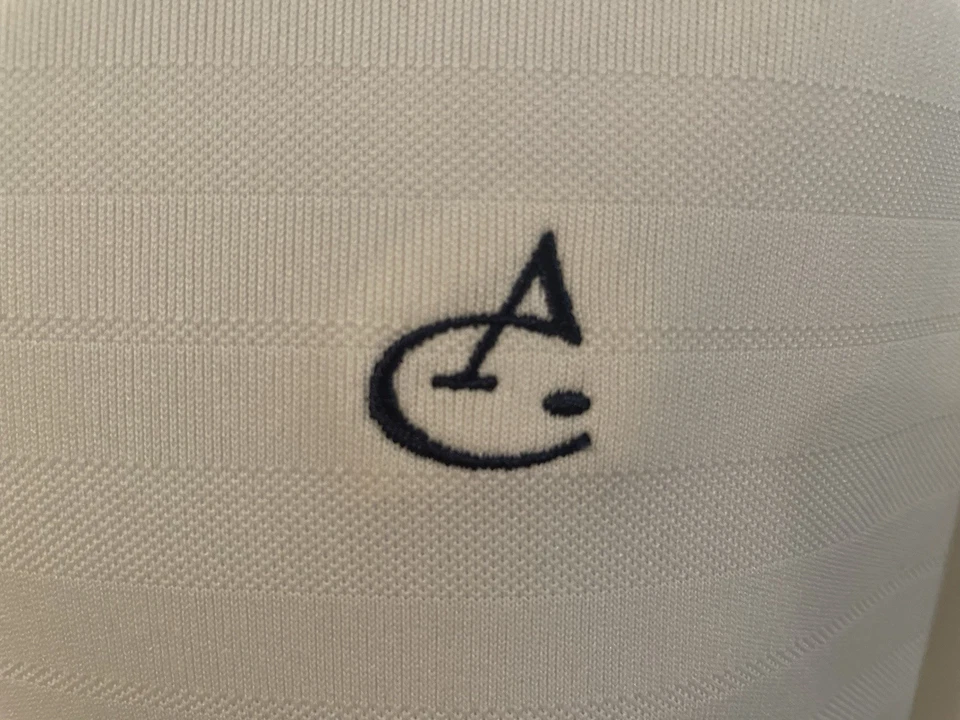 Polo de golf Ahead Performance blanco para hombre talla grande ~ logotipo de golf bordado en la parte delantera Foto 2 de 4