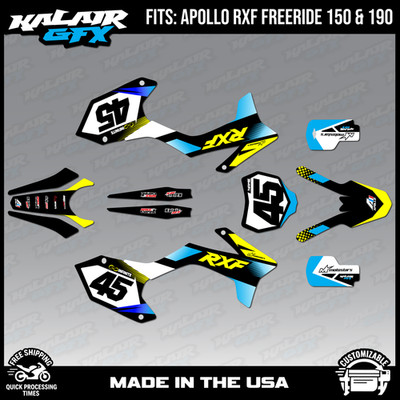 Graphics Kit for Apollo RXF Freeride 150 190 Division Series - Yellow