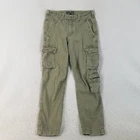 Abercrombie & Fitch Cargo Pants Mens 32 Olive Green Loose Multi-Pocket Cotton