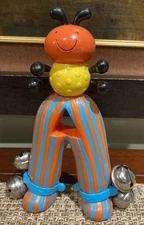 My B Toys Battat Bebop Band Baby Bug Vintage Rattle Jingle Bell Toy 7 3/4" Tall