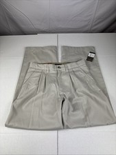 Cherokee Ultimate Khaki Pants Size 14 Flat Front Nanotec Fabric Pleated NWT