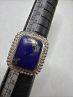 Vintage Sterling Silver Lapis Lazuli Rectangular Statement Ring Size 6.75 E29 — photo 1