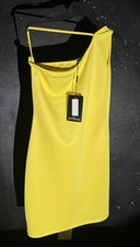 Pretty Little Thing Yellow Midi Hourglass Asymmetric Dress 1-Shoulder