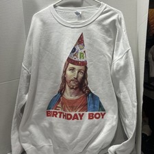 Jesus Birthday Boy Christmas , Funny Santa Xmas Day Unisex Sweatshirt Top 2xl B4