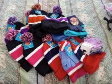 Huge Lot of 11 hats 5 pairs of gloves adult children Thermalsport polar extreme
