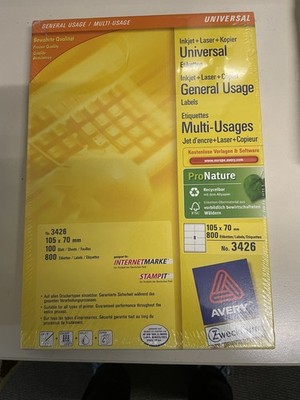 Avery Zweckform Etiketten Nr. 3426 mit 100 Blatt  Größe 105x70 Org/Neu