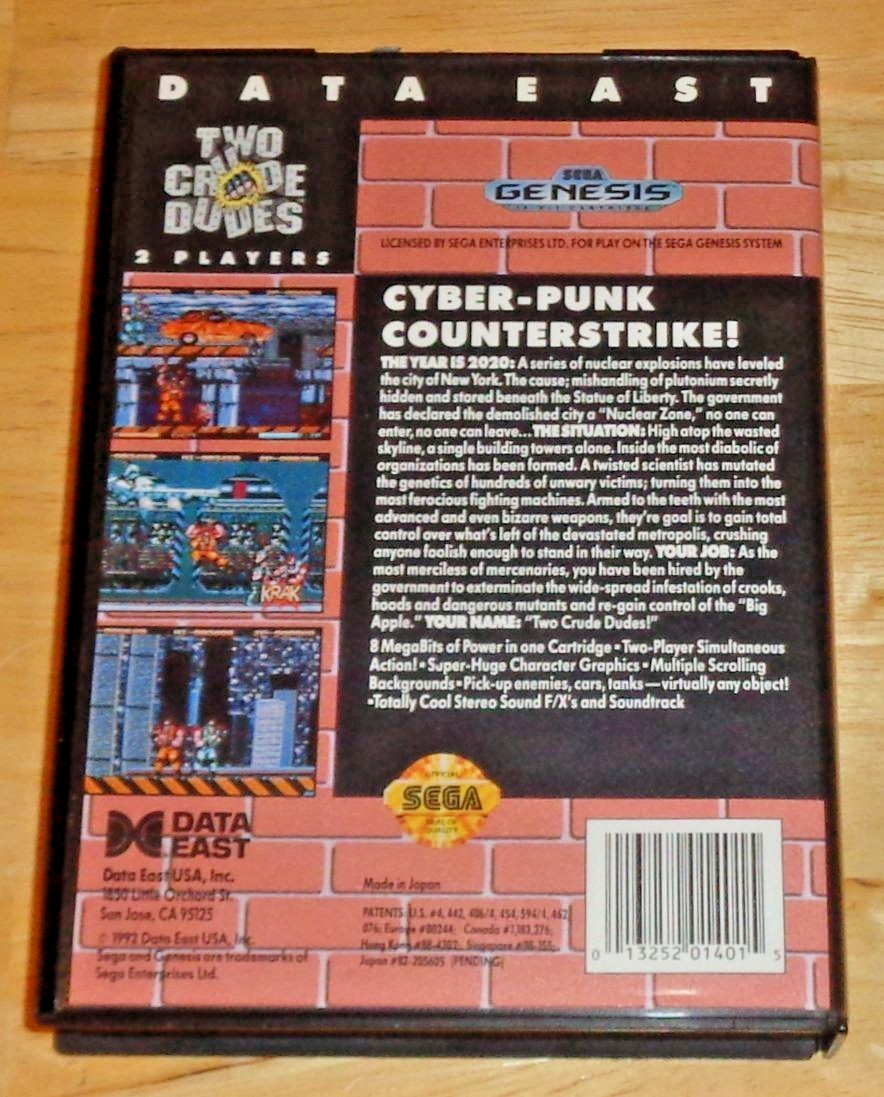 Two Crude Dudes (Sega Genesis, 1991) for sale online | eBay