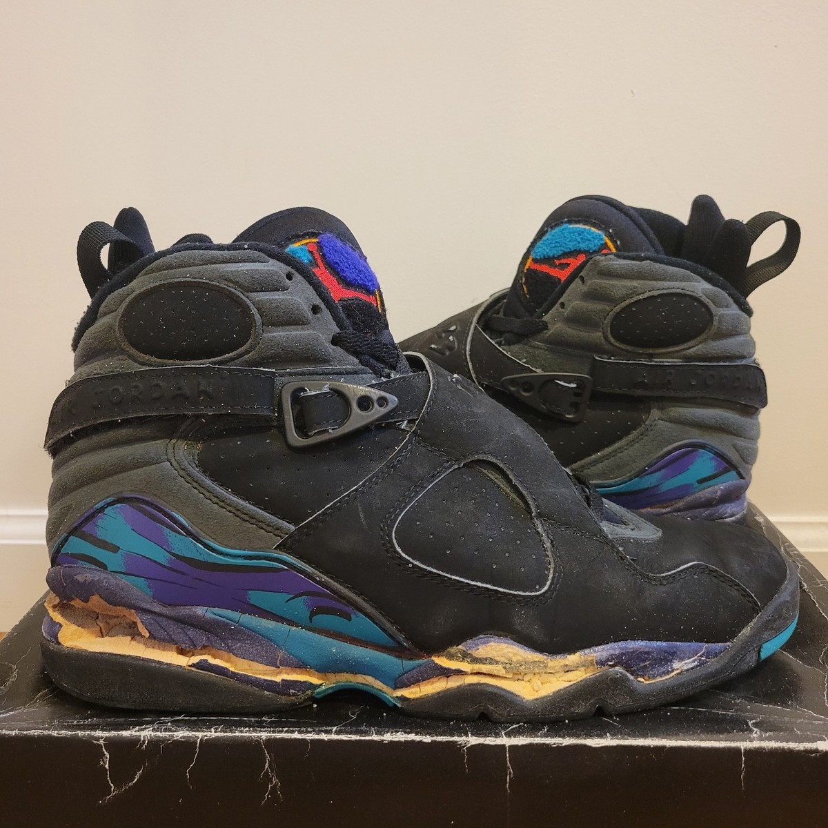 Nike Air Jordan 8 VIII Aqua Size 10 1992 1993 | eBay