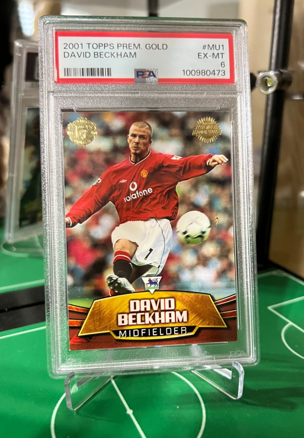 2001 Topps Premier Gold Manchester United #MU1 David Beckham PSA 6 view 9