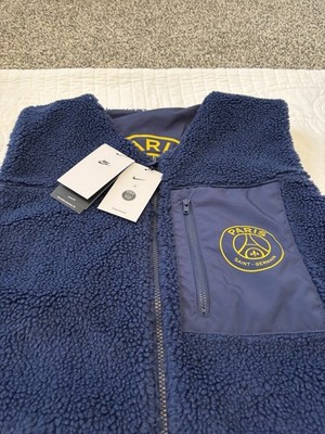 Nike Club+ Paris Saint-Germain Sherpa Vest Reversible Full-Zip Size X-Large NWT