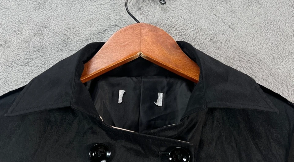 Chaquetas D&Y Mujer Pequeñas Negras Cebra Doble Pecho Cuello Estampado Animal Forradas Foto 3 de 4