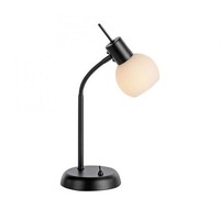 Tischlampe Metall Glas 36,8 Cm Hoch Schwarz Weiß E14 3000 K 430 Lm Tischleuchte