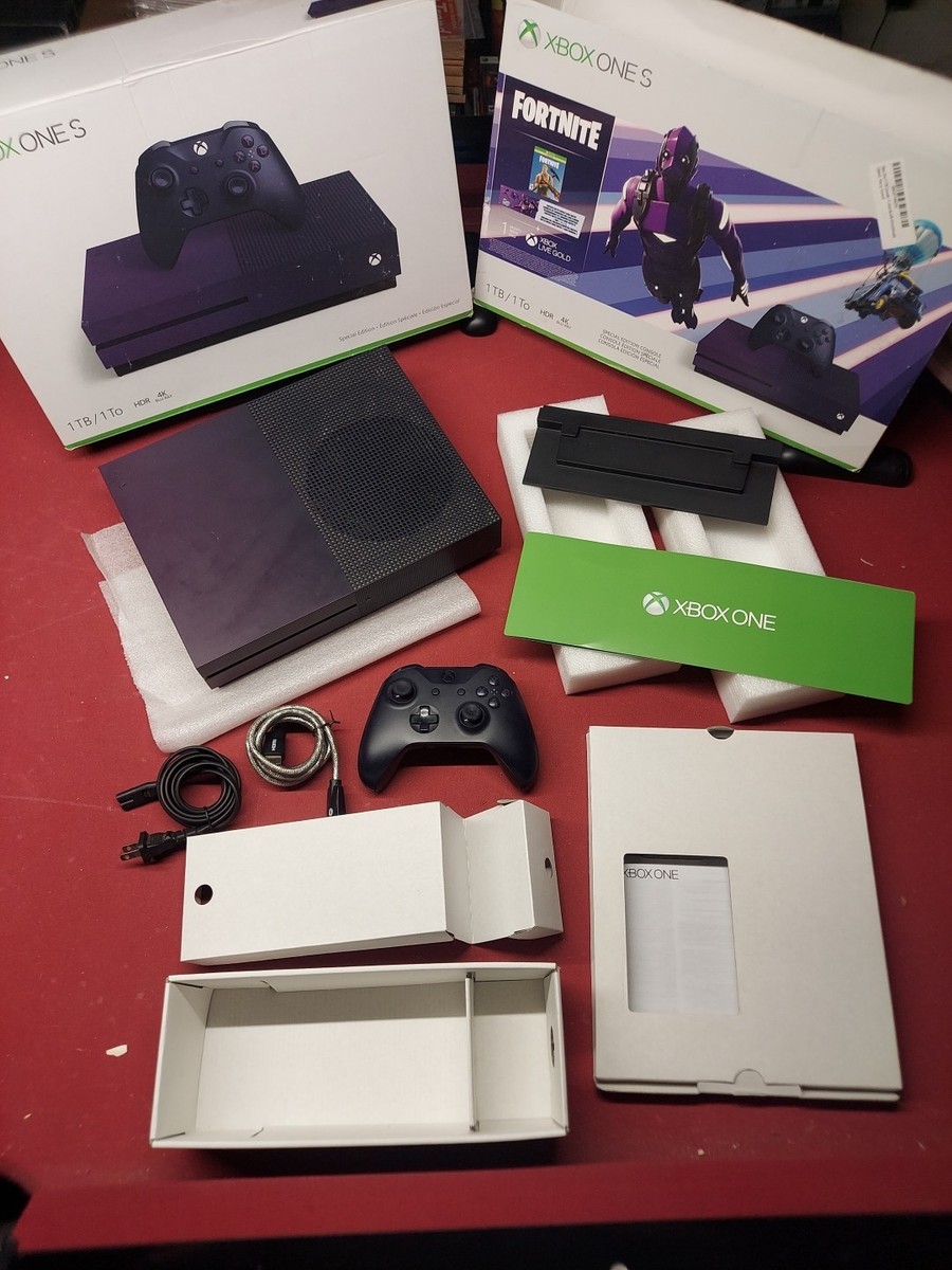 Xbox One S Console Fortnite Battle Royale Dark Vortex Purple