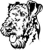 Airedale Terrier Aufkleber - Autoaufkleber - Sticker - Airedale Terrier Kopf#37