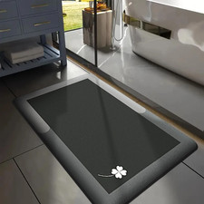 Flannel Thickened Absorbent Bathroom Floor Mat Printed Toilet Non-Slip Foot Mat