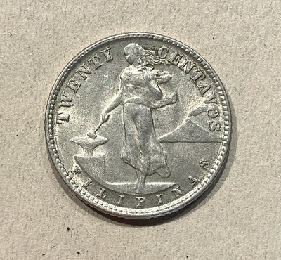 1944-D Twenty Centavos Philippines AU