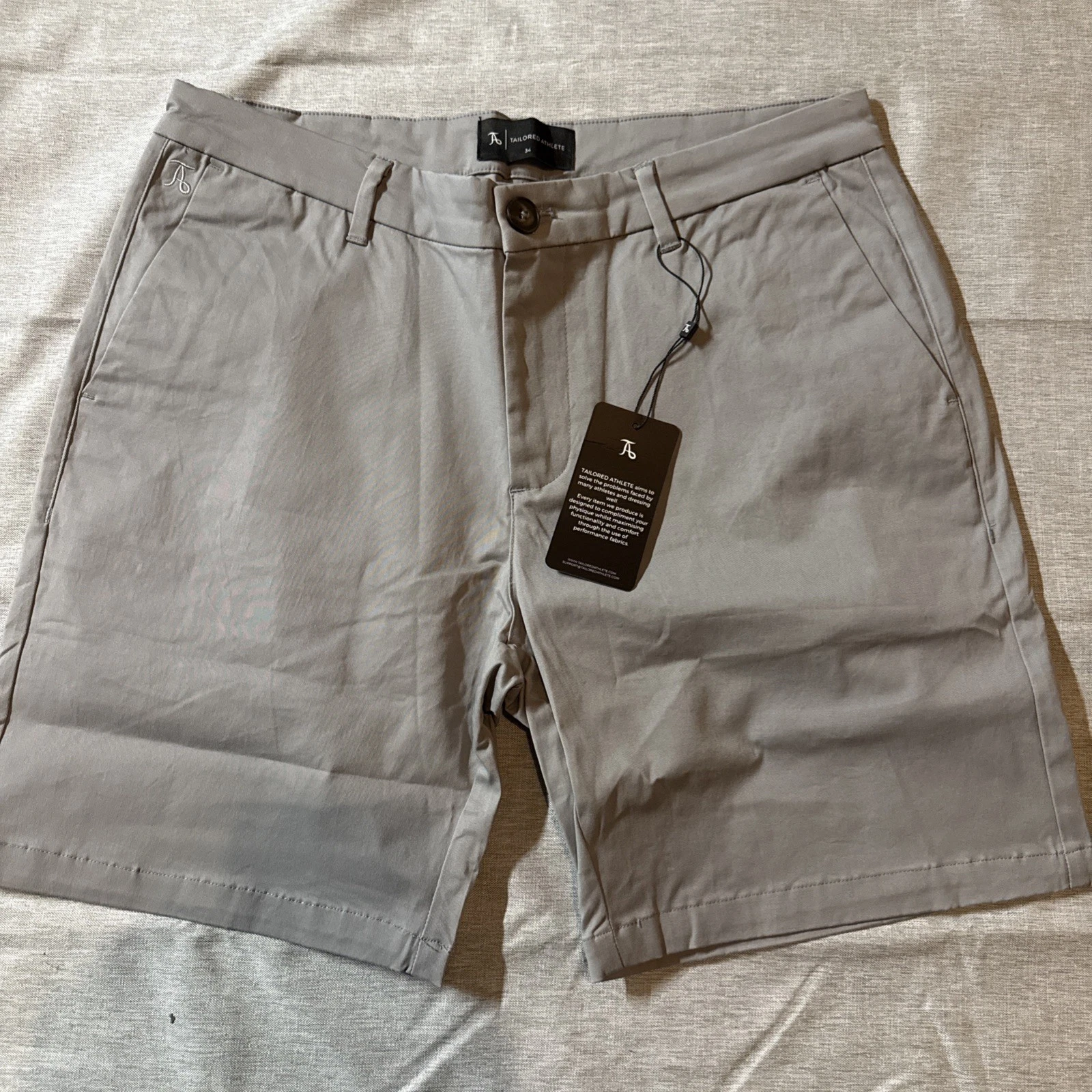 Athletic Fit Chino Shorts 7” In Pale Grey- Brand- Tailored Athletic
Opens in a new window or tab