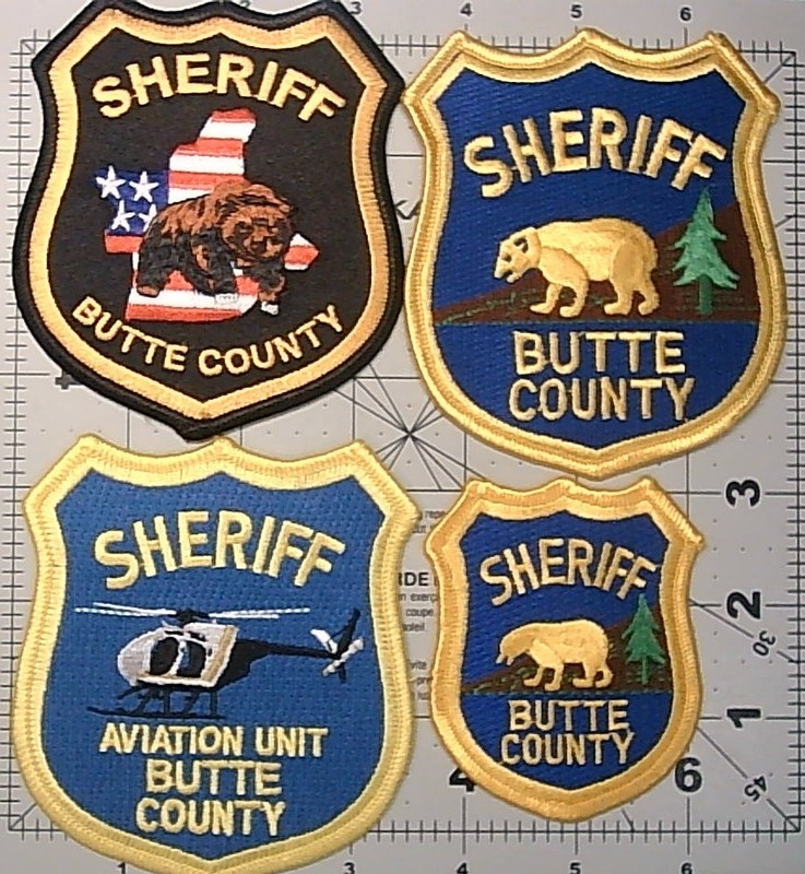 FOUR-BUTE CA. SHERIFF PATCHES. ( ALL DIFFERENT )