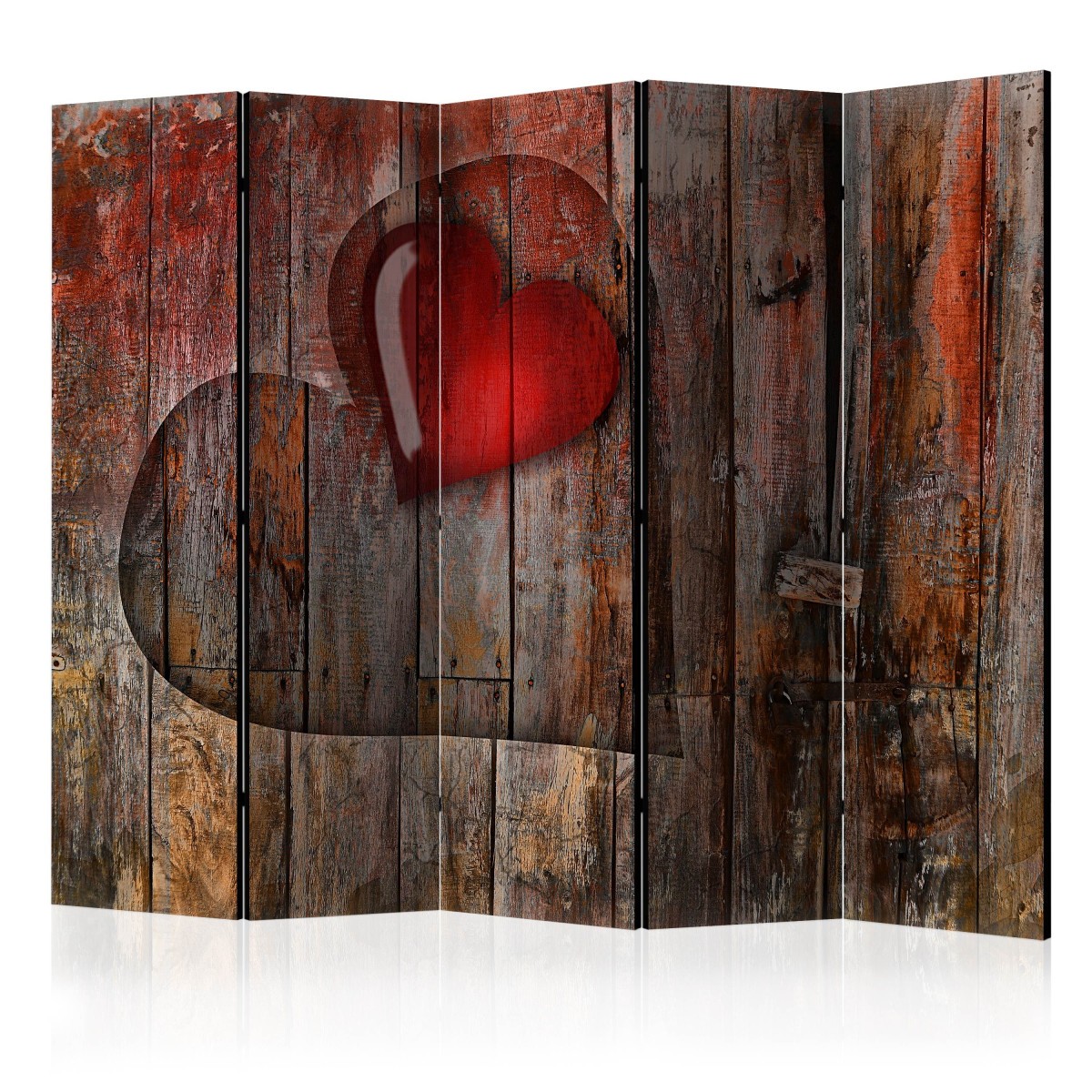 Paravent 5 volets brise-vue intérieur séparateur de pièce en bois 172x225cm