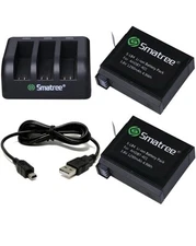 Smatree  1290mAh Replacement Battery Compatible for GoPro Hero 4 Action Camera