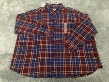 The Foundry Mens 4XL Multicolor Plaid Flannel Shirt Long Sleeve Big & Tall New