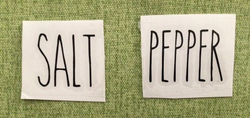 SALT & PEPPER VINYL DECAL Farmhouse Decor, Skinny Text, NEW DIY