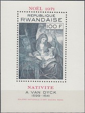 Rwanda S/S Christmas Anthony van Dyck 1971 MNH-6 Euro