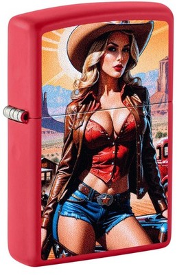 Zippo Feuerzeug Pin-Up Cowgirl Design Original USA Windproof Benzinfeuerzeug