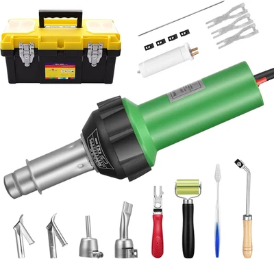 YABUMAK 1600W Plastic Welder Welding Tool Hot Air Gun 20℃- 600℃ Variable Temperature