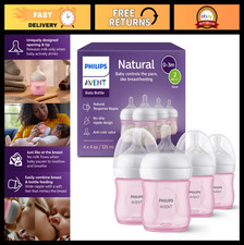 Natural Baby Bottles 4 oz Slow Flow, BPA-Free, 4-Pack - Infant Feeding Essential