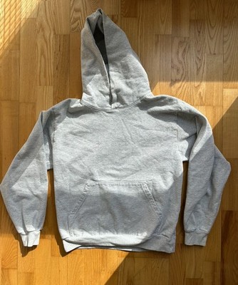 LOS ANGELES APPAREL Grey Mineral Washed Heavy Fleece Hoodie 14oz SIZE L  