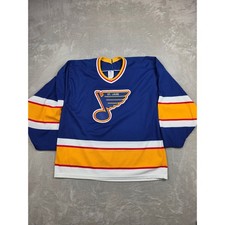 Vintage CCM Hockey Jersey Men L Blue St. Louis Blues Maska Air-Knit NHL USA Made