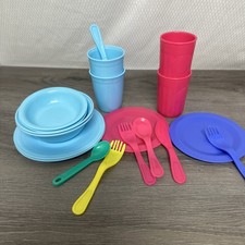 Step 2 Pretend Play Kitchen Plates Bowls Cups Plastic Play Ware 90 s Dishes