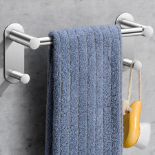 9 Inch Adhesive Towel Bar - Stainless Steel Stick on Towel Rack for Bathroom, No