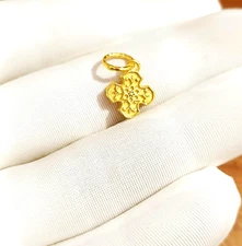 Tiny Cross 14 k Gold Charm, Gold Charm Pendant, Charm tiny Necklace, Handmade Go