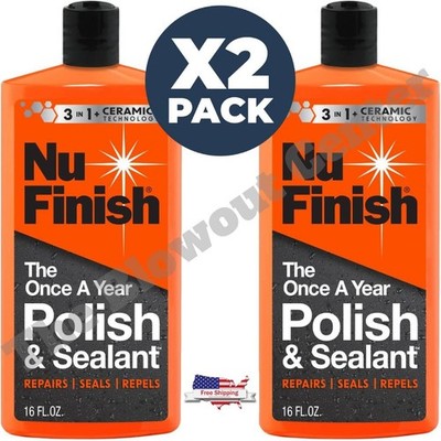 2 PACK - Nu Finish 3 in 1 Ceramic Polish & Sealant - LARGE Bottle 16oz