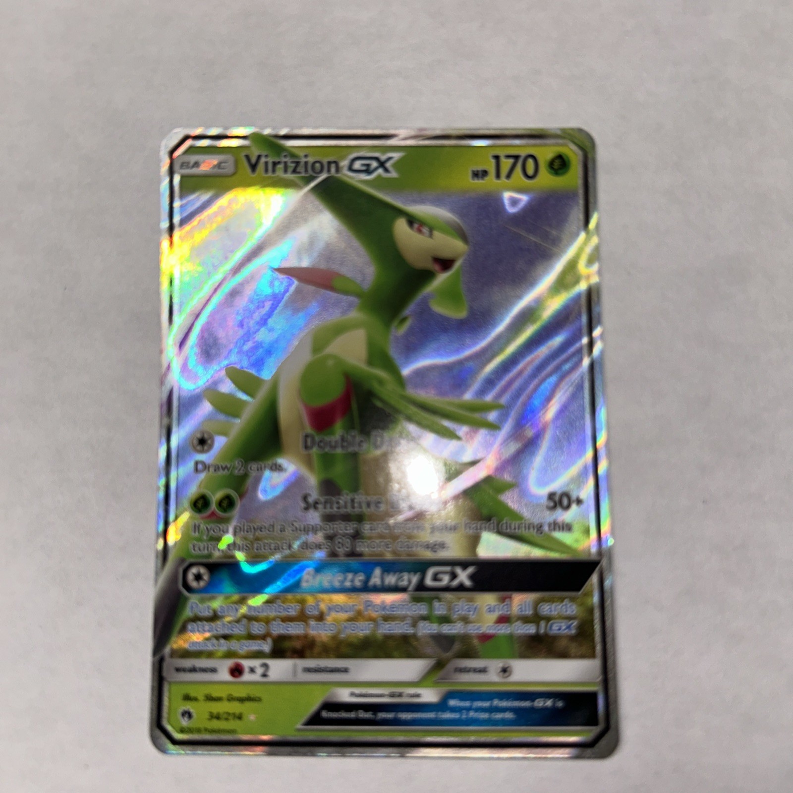 Virizion GX 34/214 - Pokemon TCG Lost Thunder - Full Art Ultra Rare Holo (NM)