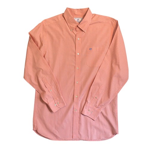 Camisa Southern Tide Para Hombres Calce Clásico Mediana Abotonada Salmón Cuadros - Imagen 2 de 9